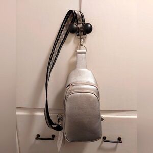 NWT ah•dorned Silver Crossbody Bag